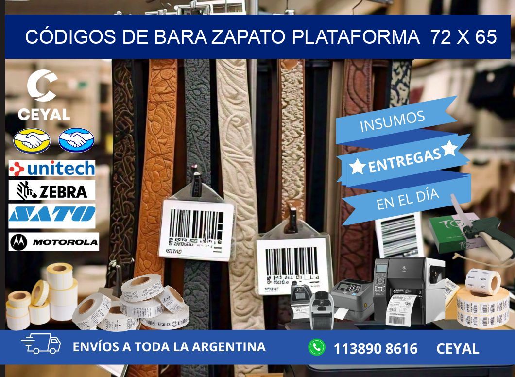 CÓDIGOS DE BARA ZAPATO PLATAFORMA  72 x 65