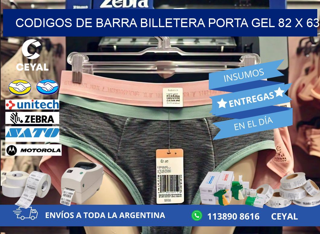 CODIGOS DE BARRA BILLETERA PORTA GEL 82 x 63