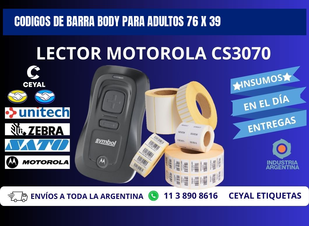 CODIGOS DE BARRA BODY PARA ADULTOS 76 x 39