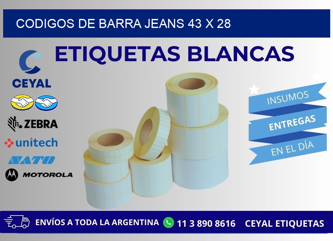 CODIGOS DE BARRA JEANS 43 x 28