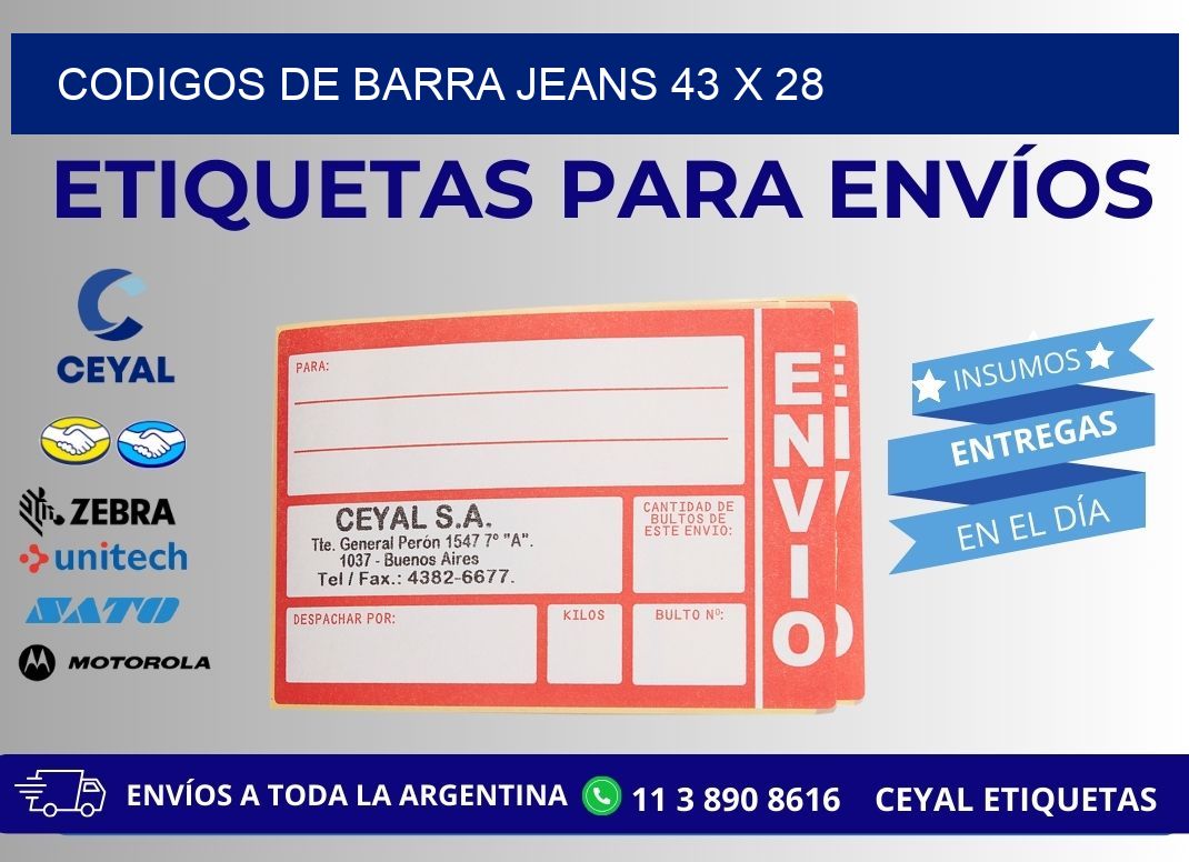 CODIGOS DE BARRA JEANS 43 x 28