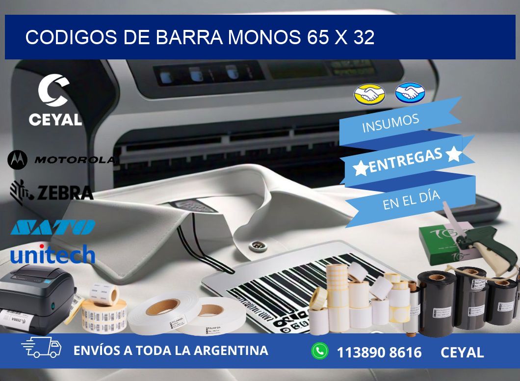 CODIGOS DE BARRA MONOS 65 x 32