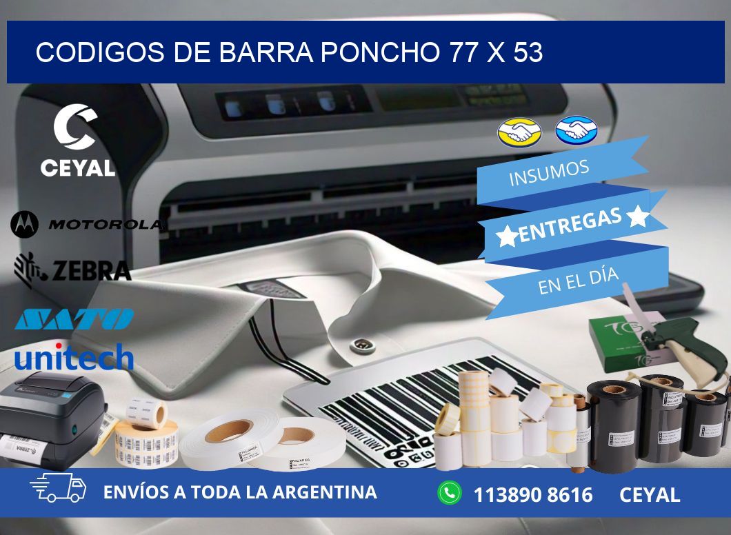 CODIGOS DE BARRA PONCHO 77 x 53