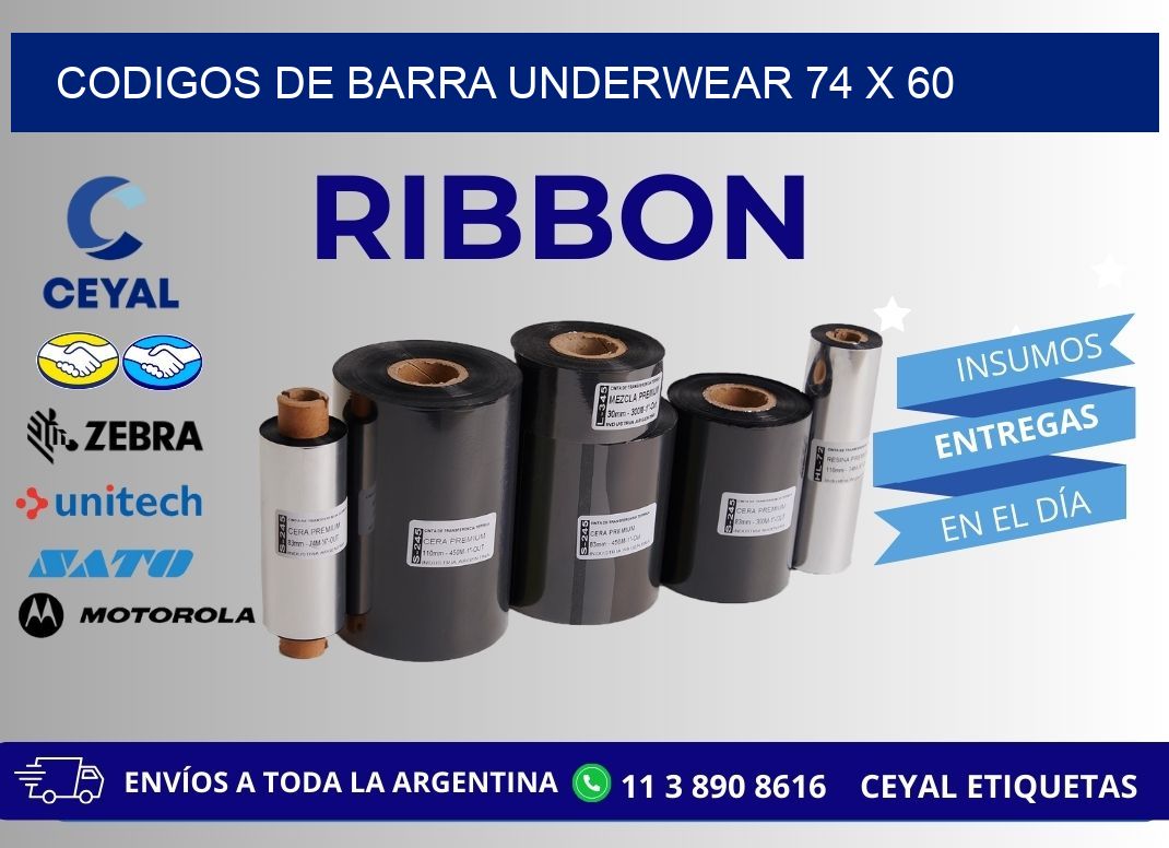 CODIGOS DE BARRA UNDERWEAR 74 x 60