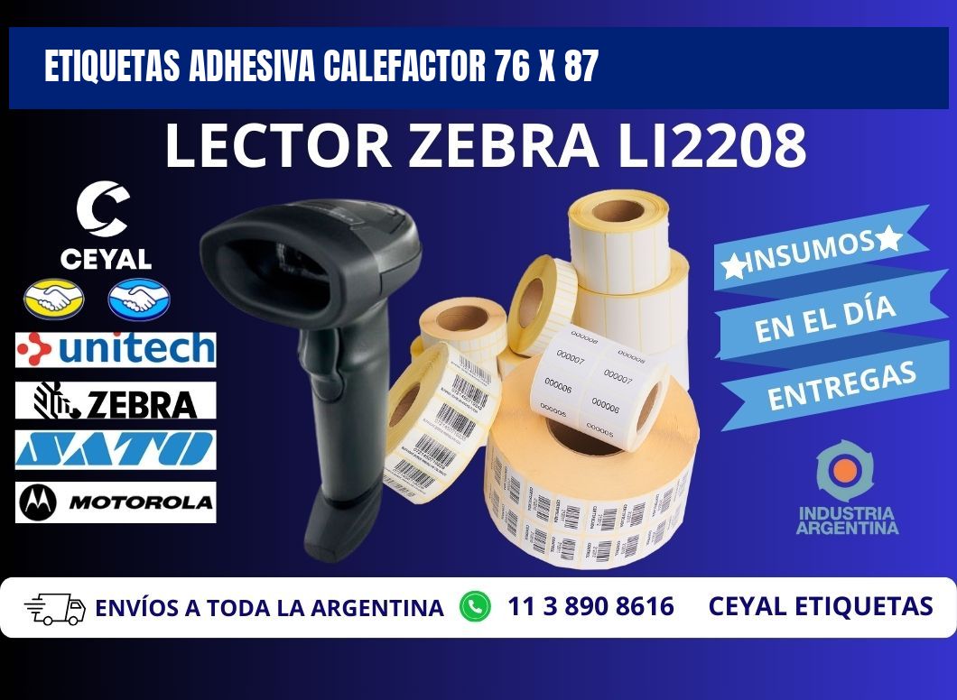 ETIQUETAS ADHESIVA CALEFACTOR 76 x 87