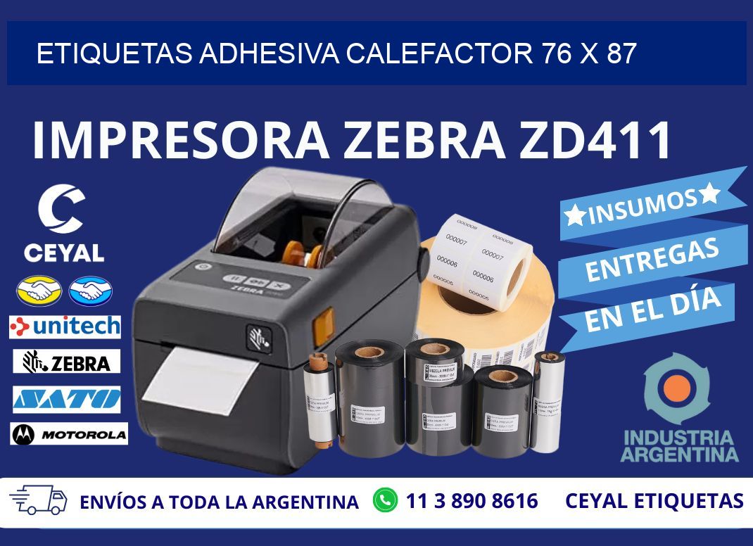 ETIQUETAS ADHESIVA CALEFACTOR 76 x 87