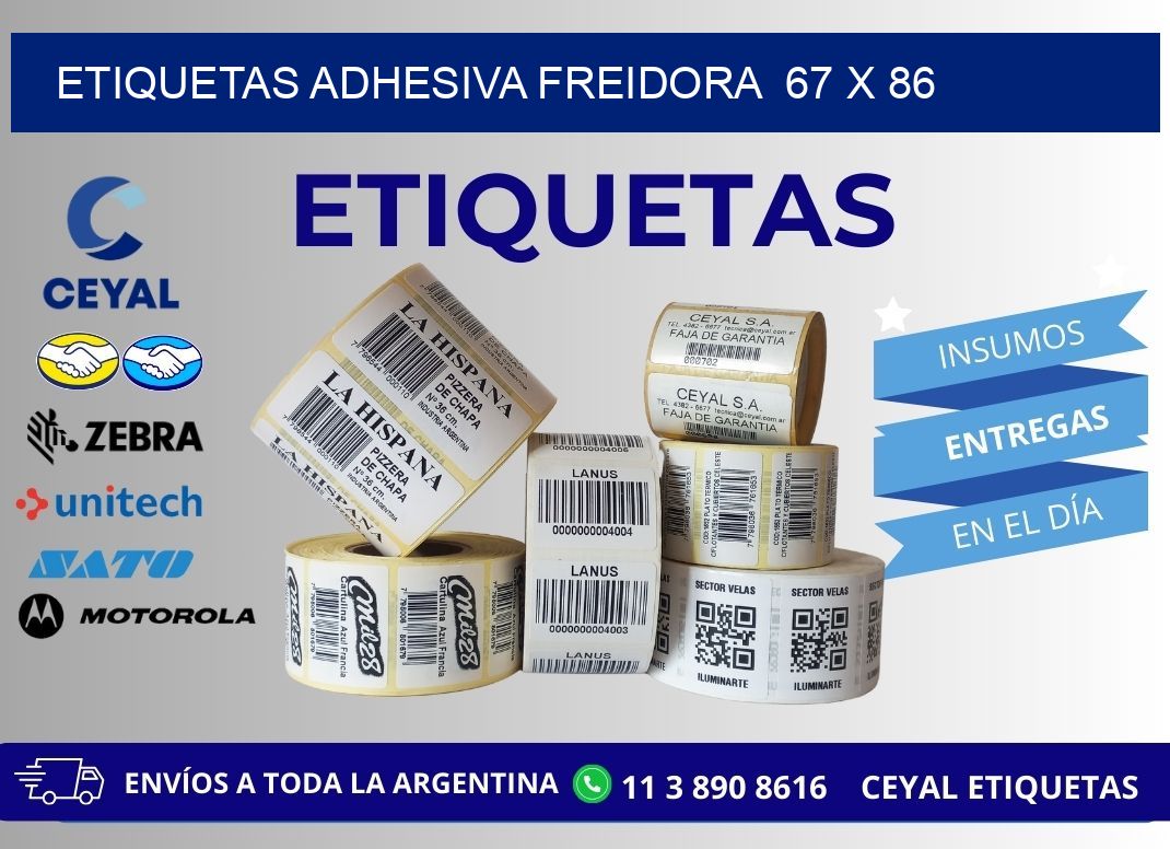 ETIQUETAS ADHESIVA FREIDORA  67 x 86