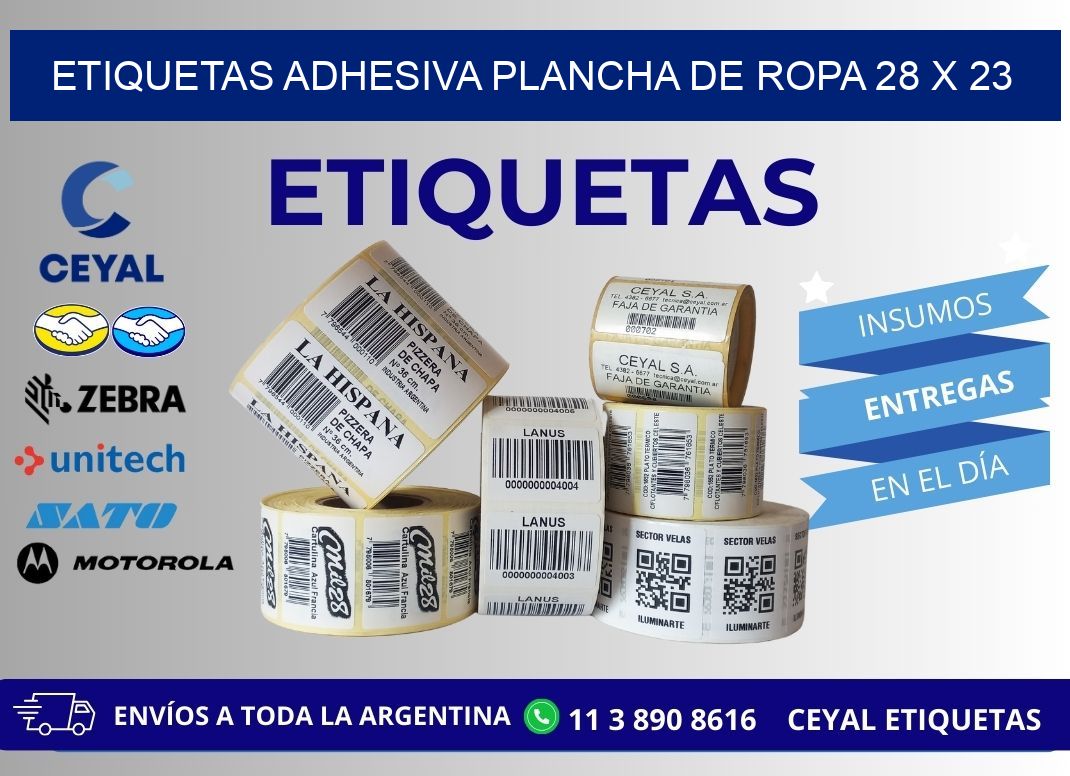 ETIQUETAS ADHESIVA PLANCHA DE ROPA 28 x 23