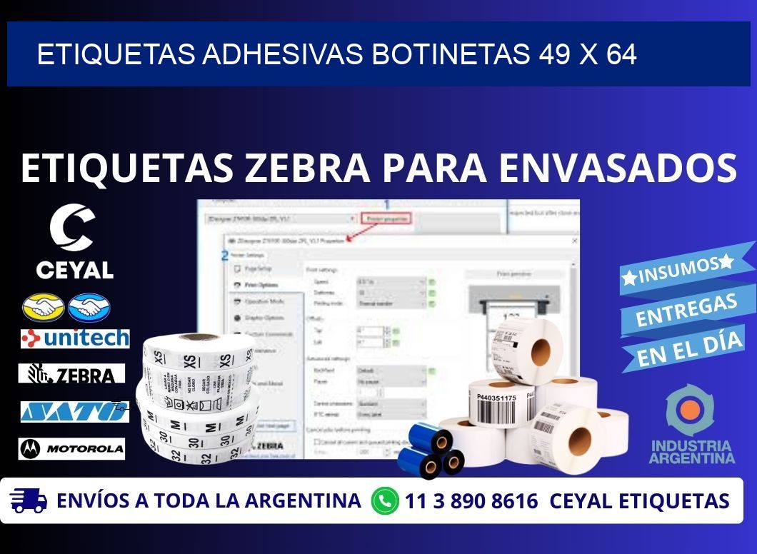 ETIQUETAS ADHESIVAS BOTINETAS 49 x 64