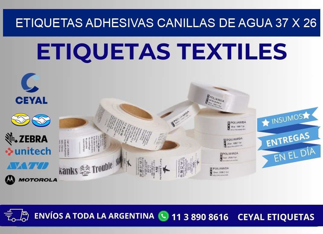 ETIQUETAS ADHESIVAS CANILLAS DE AGUA 37 x 26