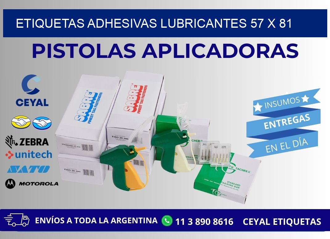 ETIQUETAS ADHESIVAS LUBRICANTES 57 x 81