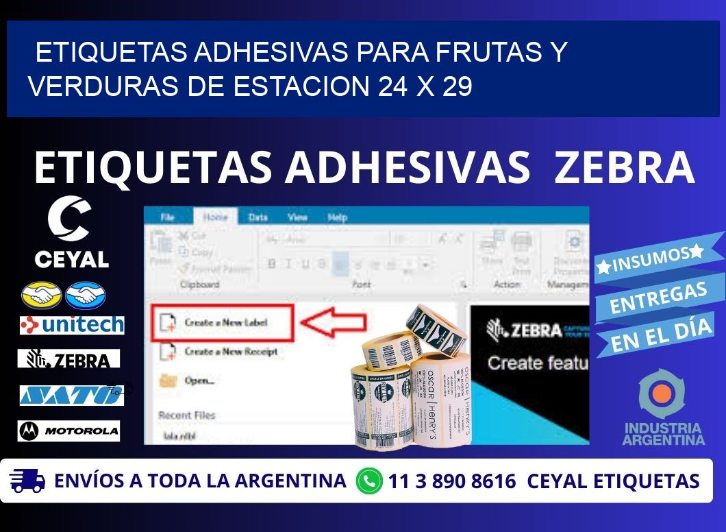 ETIQUETAS ADHESIVAS PARA FRUTAS Y VERDURAS DE ESTACION 24 x 29