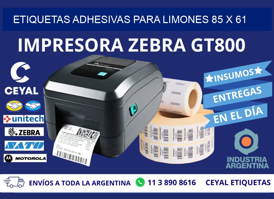 ETIQUETAS ADHESIVAS PARA LIMONES 85 x 61