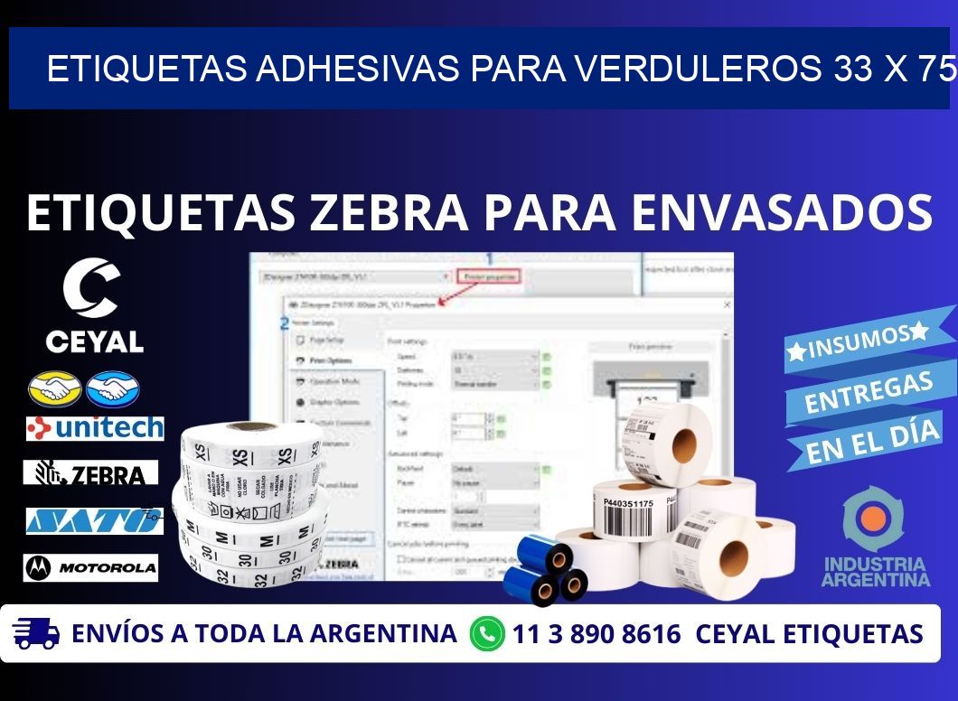 ETIQUETAS ADHESIVAS PARA VERDULEROS 33 x 75