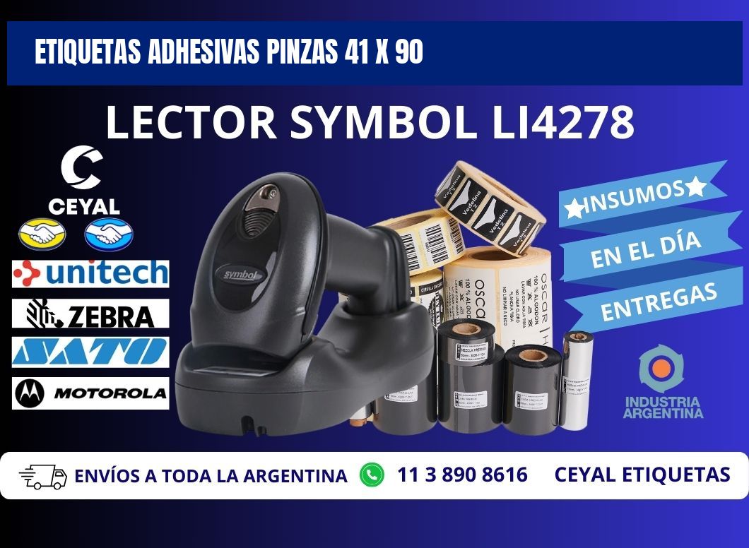 ETIQUETAS ADHESIVAS PINZAS 41 x 90