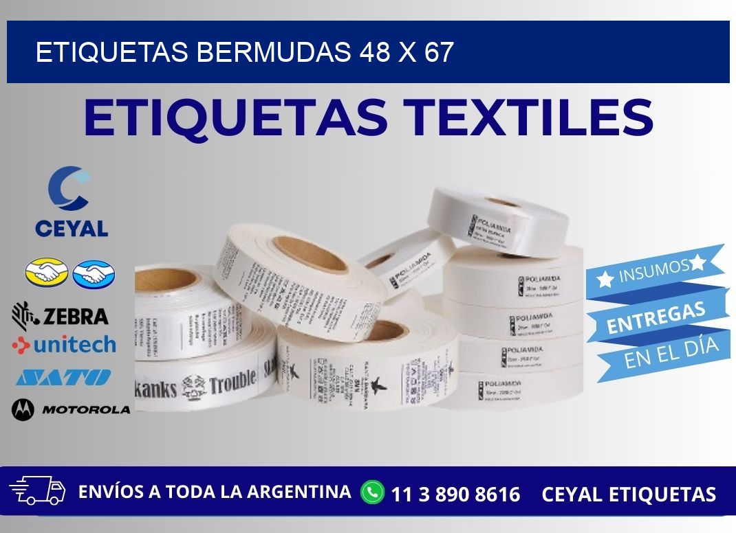 ETIQUETAS BERMUDAS 48 x 67