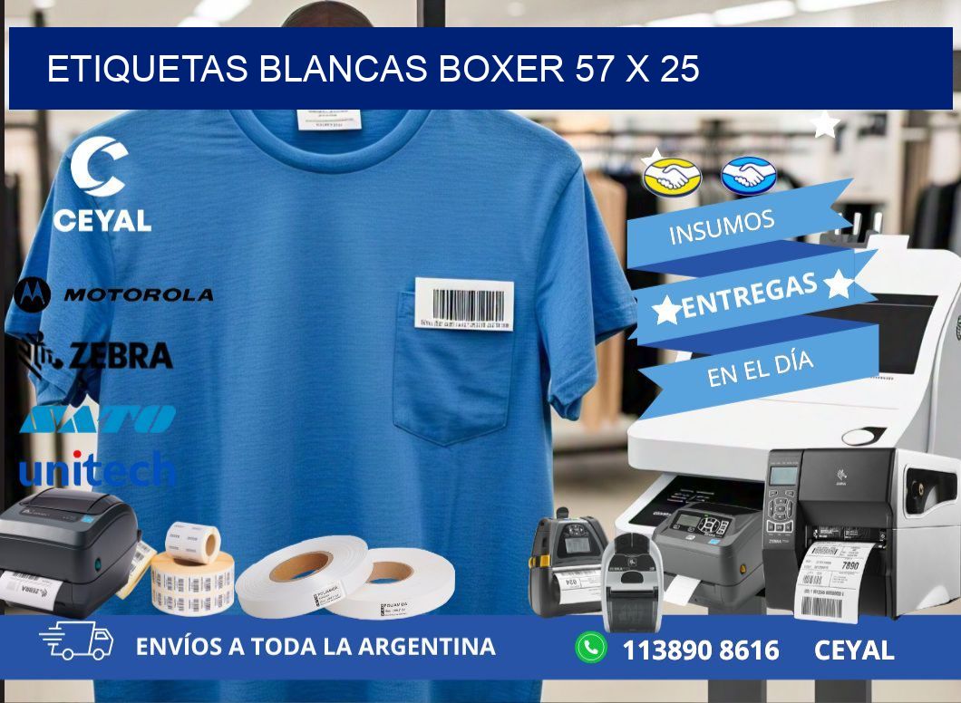 ETIQUETAS BLANCAS BOXER 57 x 25