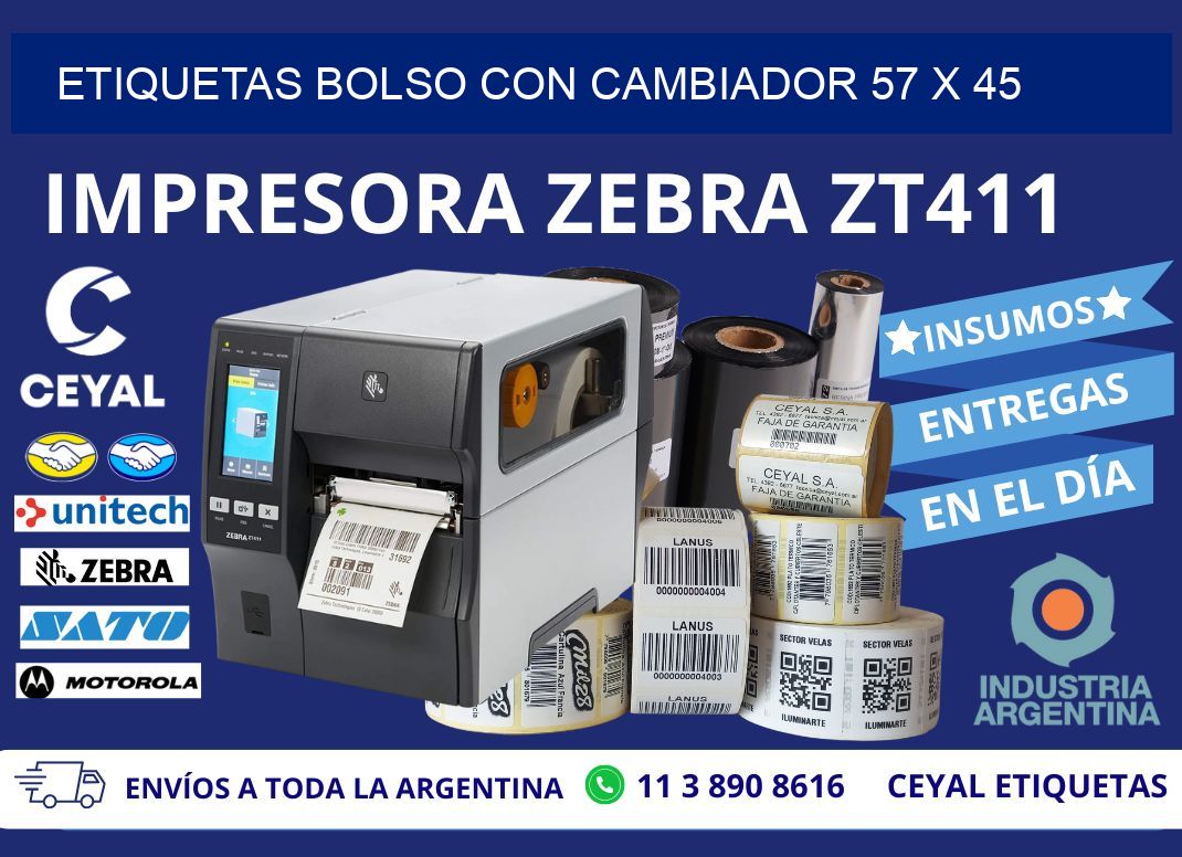 ETIQUETAS BOLSO CON CAMBIADOR 57 x 45