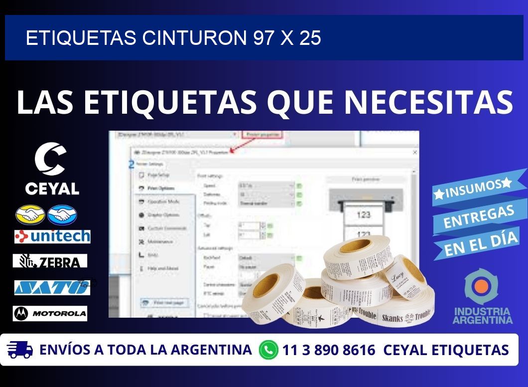 ETIQUETAS CINTURON 97 x 25