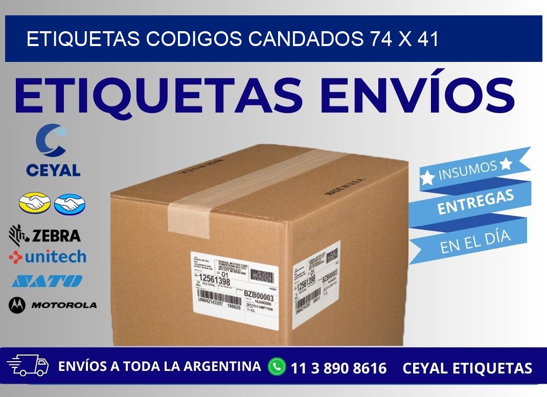 ETIQUETAS CODIGOS CANDADOS 74 x 41