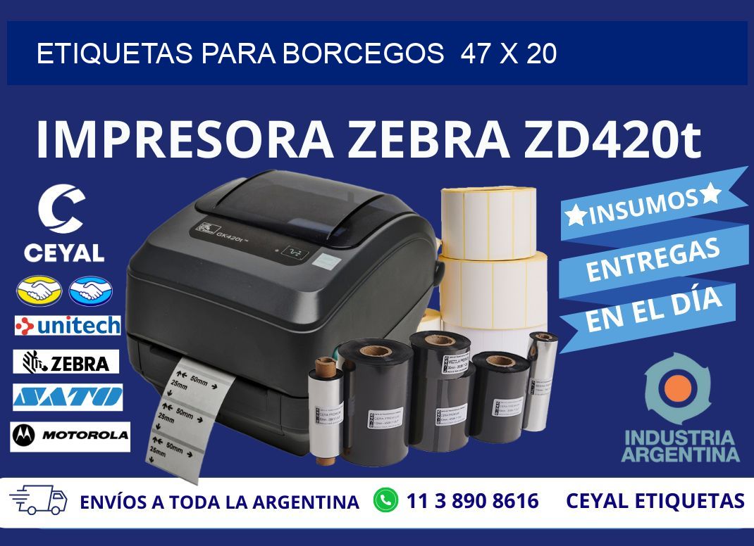 ETIQUETAS PARA BORCEGOS  47 x 20