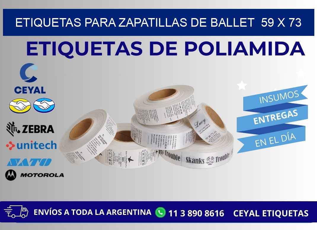 ETIQUETAS PARA ZAPATILLAS DE BALLET  59 x 73