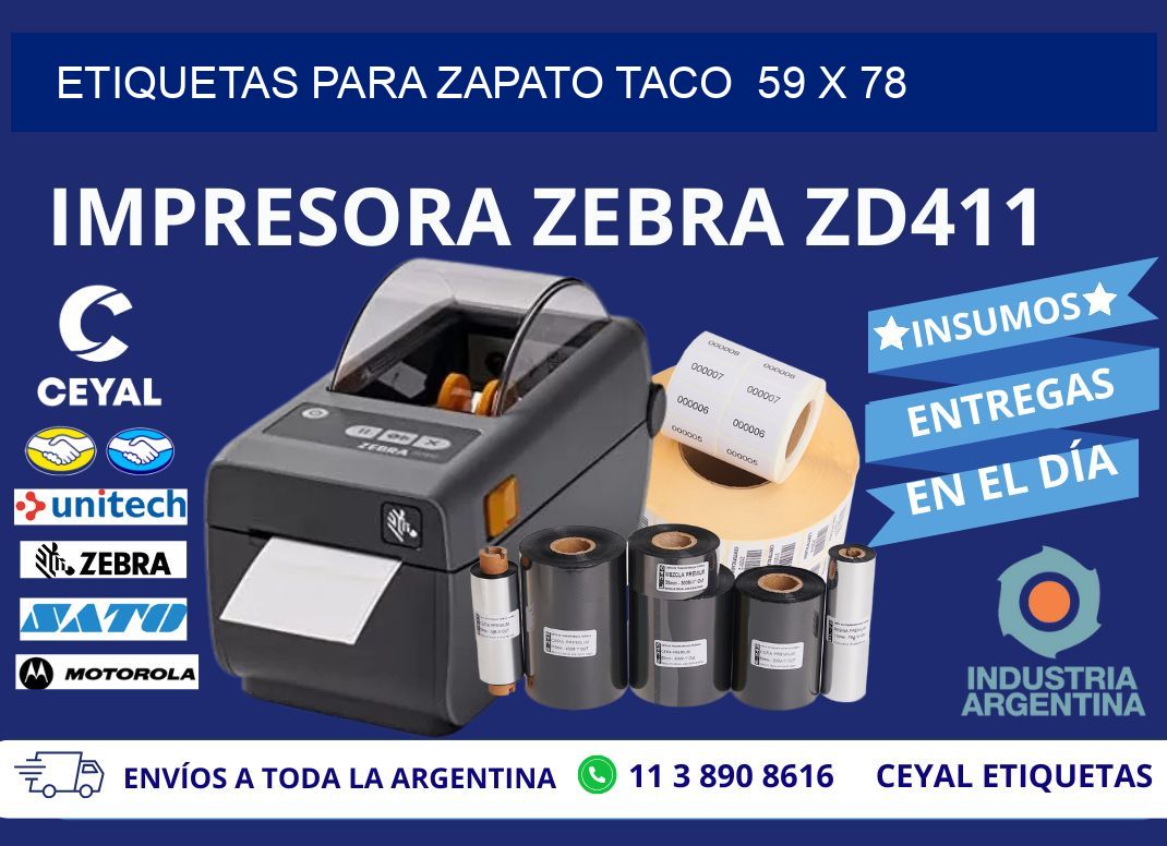 ETIQUETAS PARA ZAPATO TACO 59 x 78