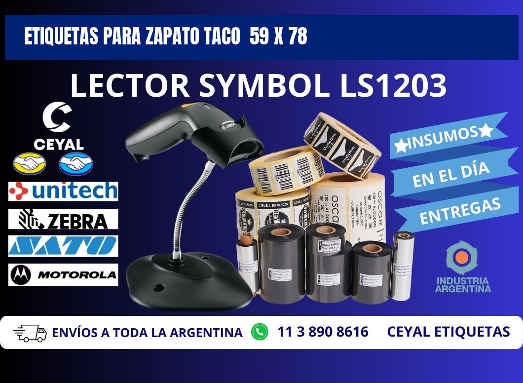 ETIQUETAS PARA ZAPATO TACO 59 x 78