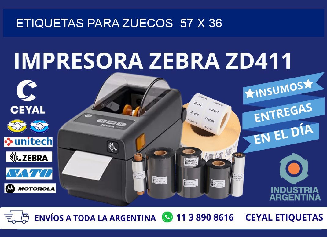 ETIQUETAS PARA ZUECOS  57 x 36