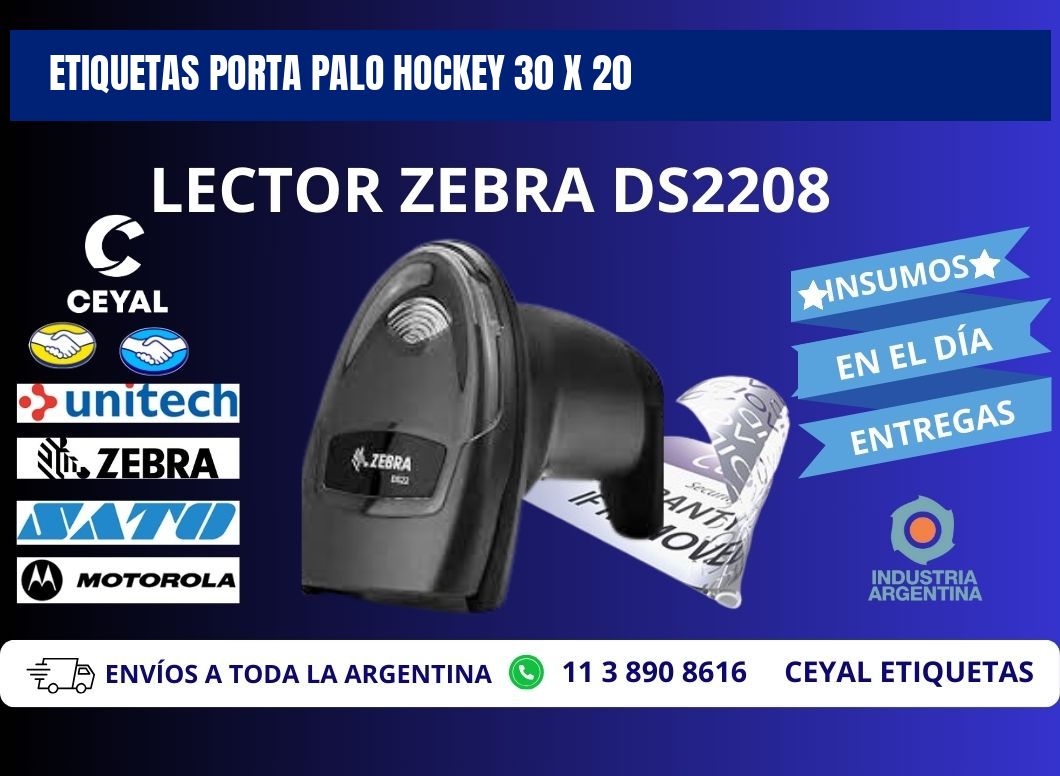 ETIQUETAS PORTA PALO HOCKEY 30 x 20