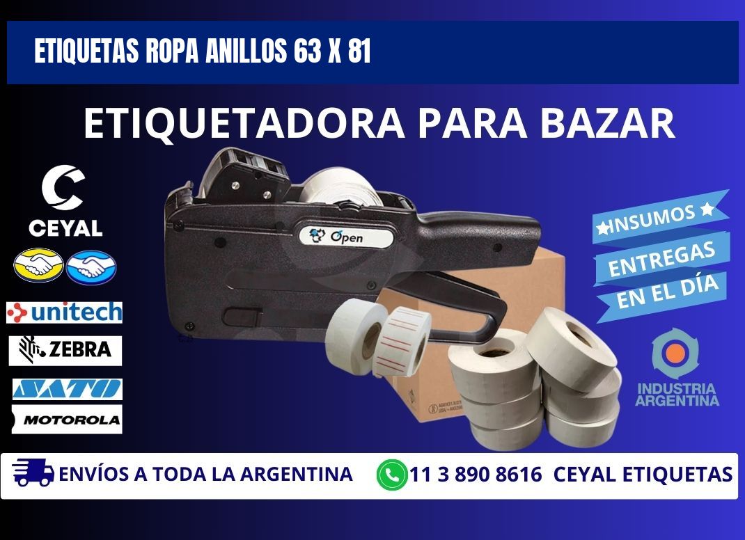 ETIQUETAS ROPA ANILLOS 63 x 81