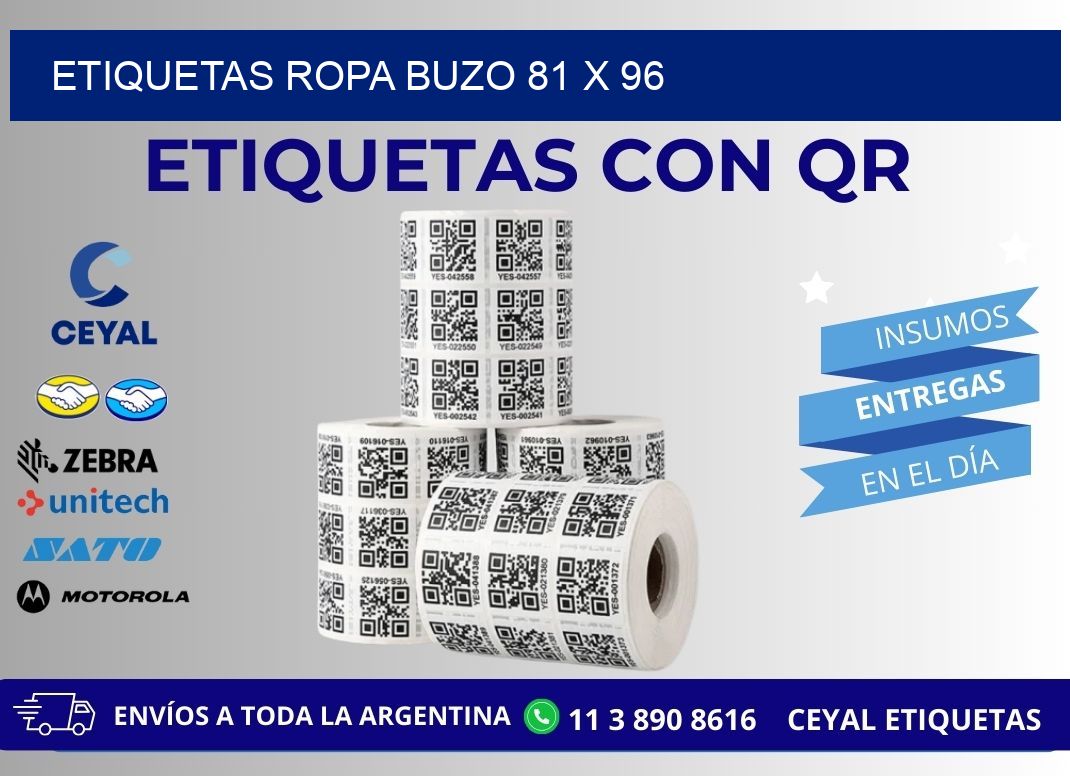 ETIQUETAS ROPA BUZO 81 x 96