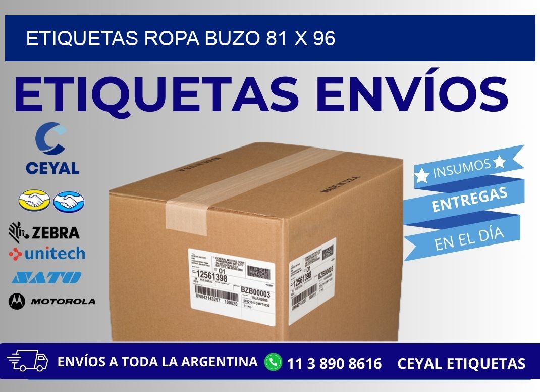 ETIQUETAS ROPA BUZO 81 x 96