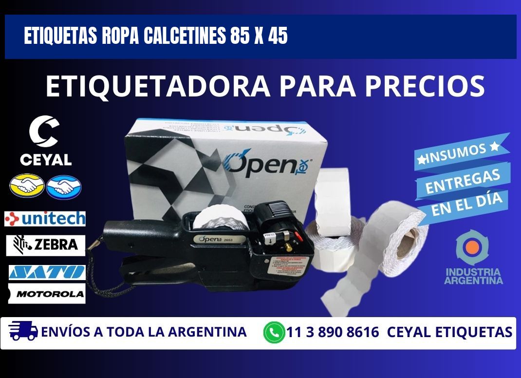 ETIQUETAS ROPA CALCETINES 85 x 45