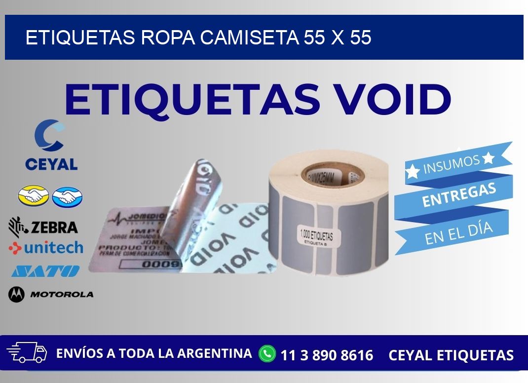 ETIQUETAS ROPA CAMISETA 55 x 55