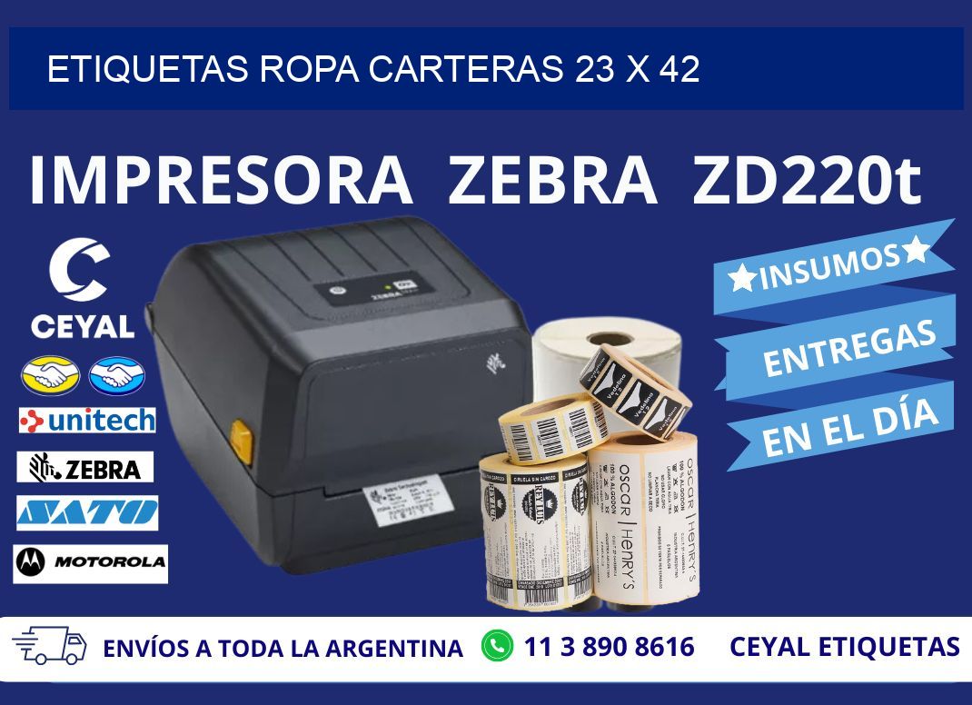 ETIQUETAS ROPA CARTERAS 23 x 42