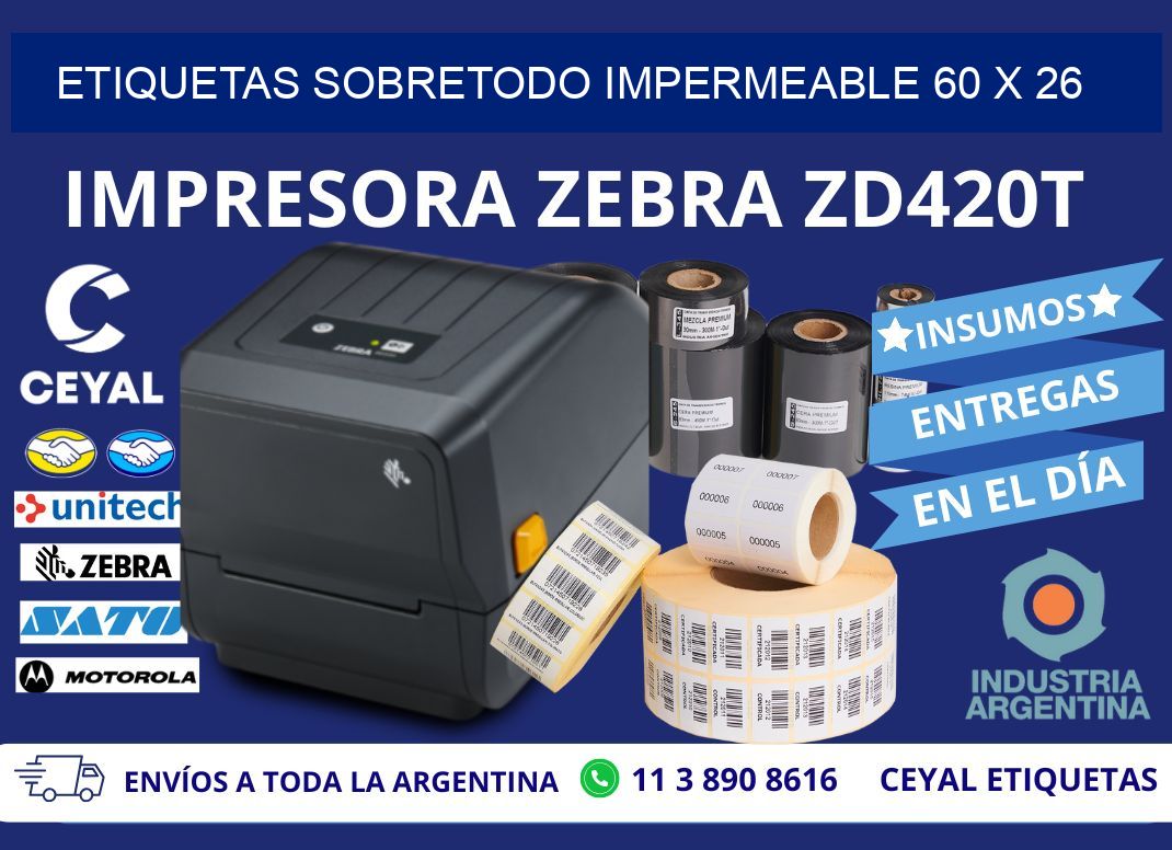 ETIQUETAS SOBRETODO IMPERMEABLE 60 x 26