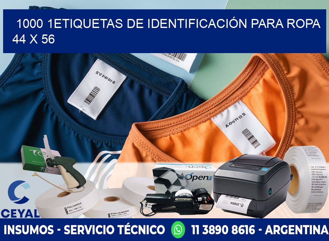 1000 1ETIQUETAS DE IDENTIFICACIÓN PARA ROPA 44 x 56