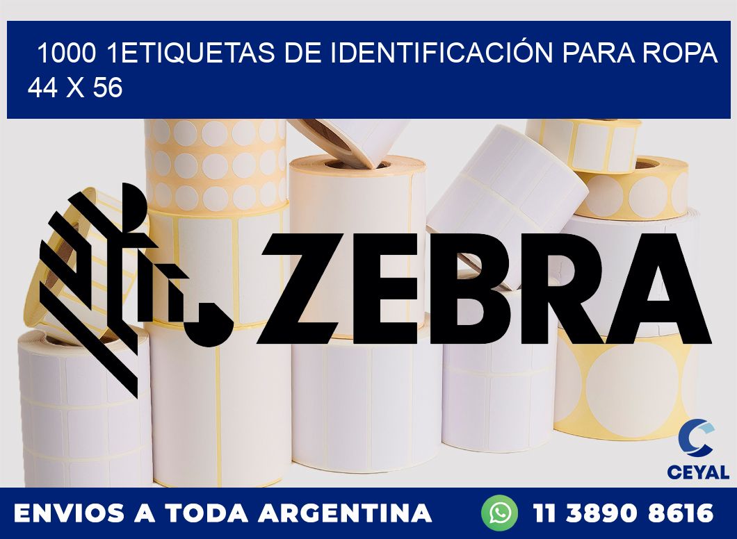 1000 1ETIQUETAS DE IDENTIFICACIÓN PARA ROPA 44 x 56