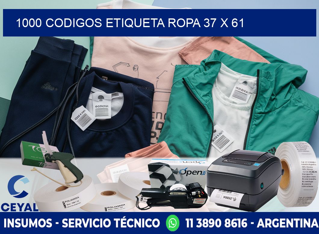 1000 CODIGOS ETIQUETA ROPA 37 x 61