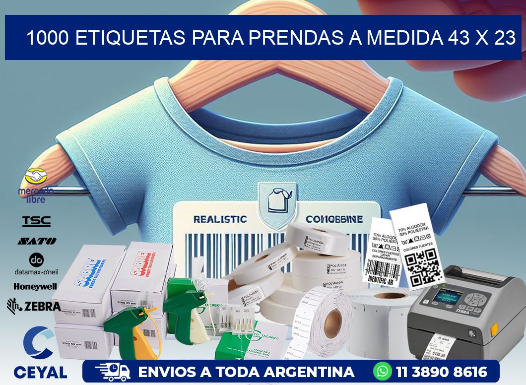 1000 ETIQUETAS PARA PRENDAS A MEDIDA 43 x 23