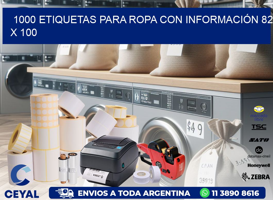 1000 ETIQUETAS PARA ROPA CON INFORMACIÓN 82 x 100