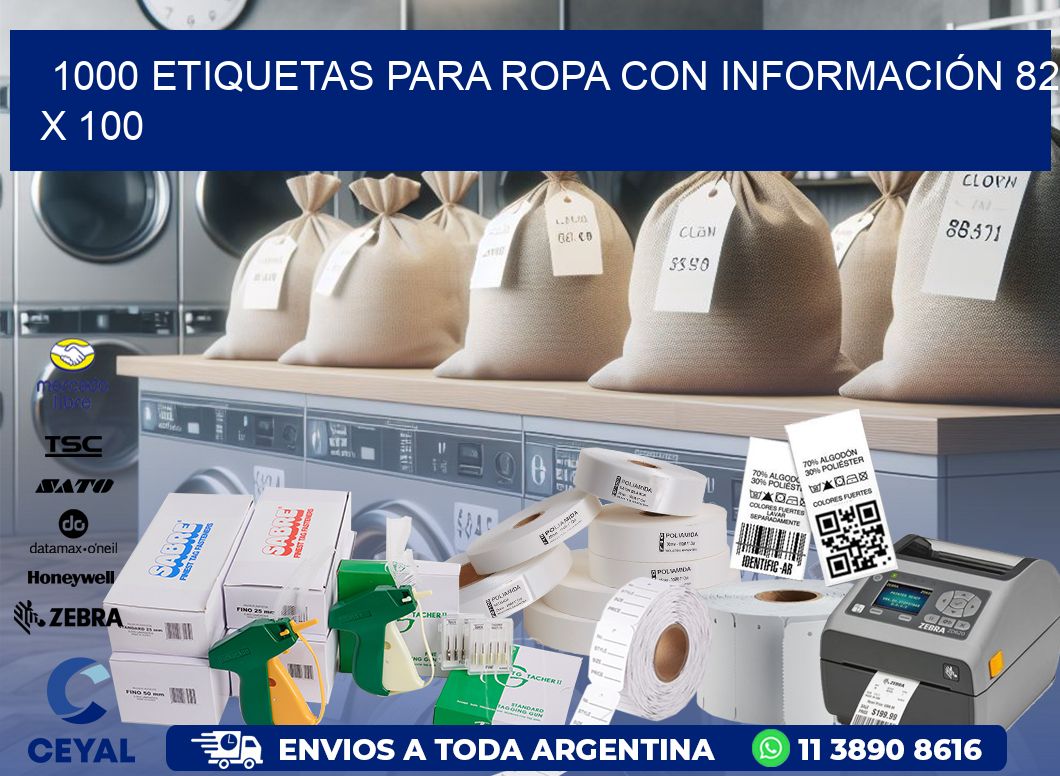 1000 ETIQUETAS PARA ROPA CON INFORMACIÓN 82 x 100