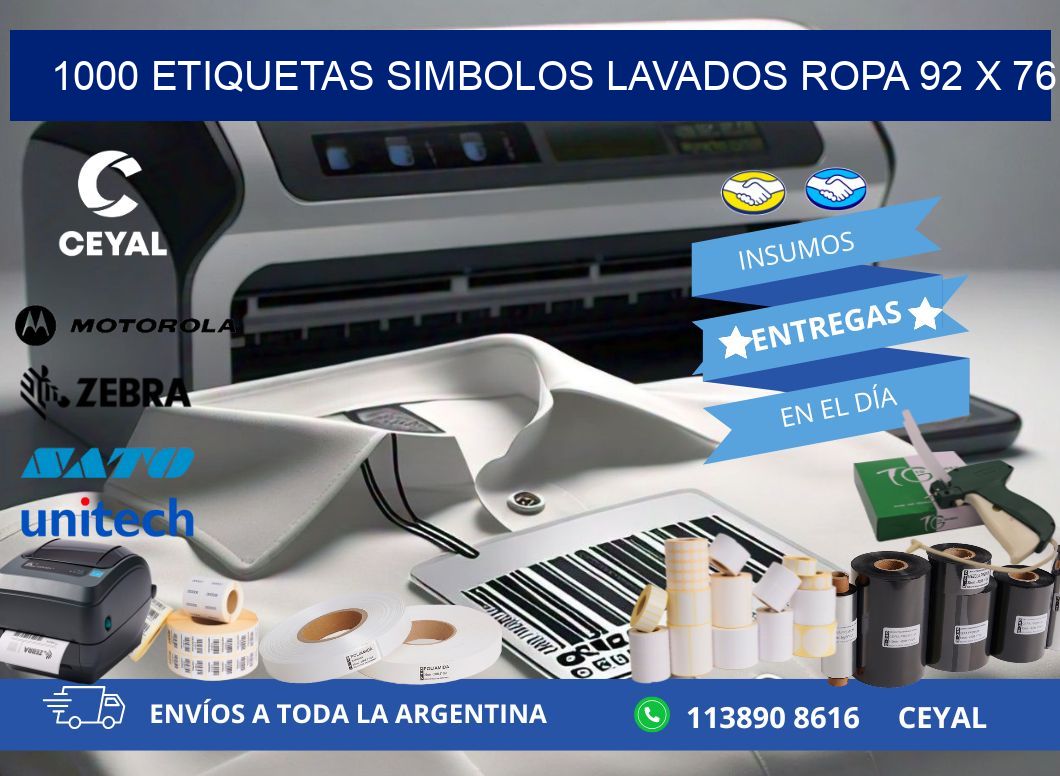 1000 ETIQUETAS SIMBOLOS LAVADOS ROPA 92 x 76