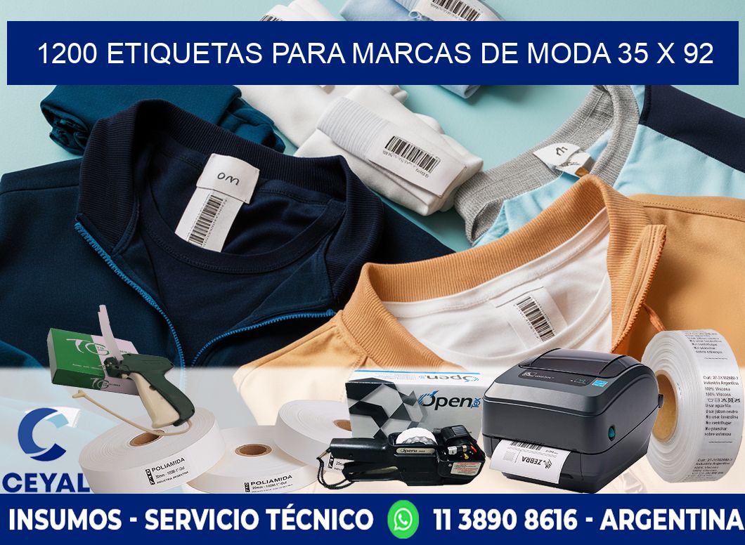 1200 ETIQUETAS PARA MARCAS DE MODA 35 x 92