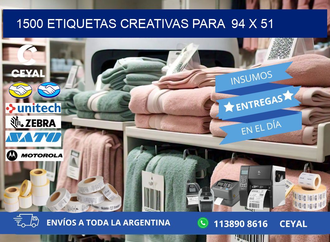 1500 ETIQUETAS CREATIVAS PARA  94 x 51