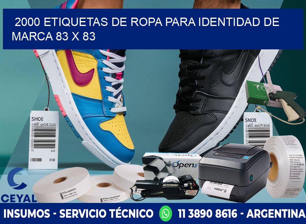 2000 ETIQUETAS DE ROPA PARA IDENTIDAD DE MARCA 83 x 83