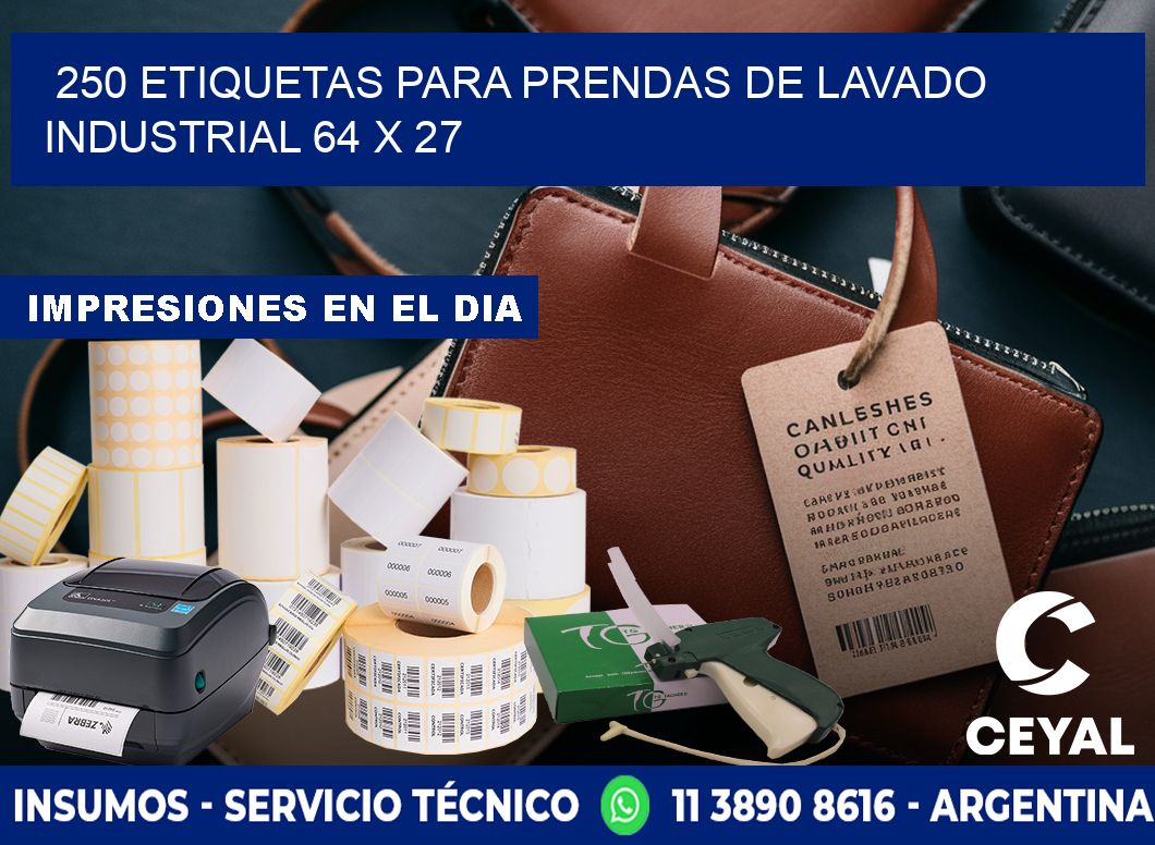 250 ETIQUETAS PARA PRENDAS DE LAVADO INDUSTRIAL 64 x 27