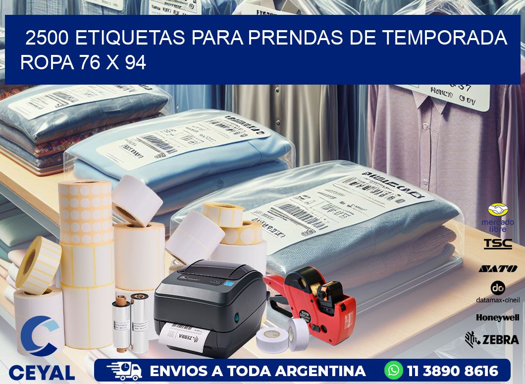 2500 ETIQUETAS PARA PRENDAS DE TEMPORADA ROPA 76 x 94