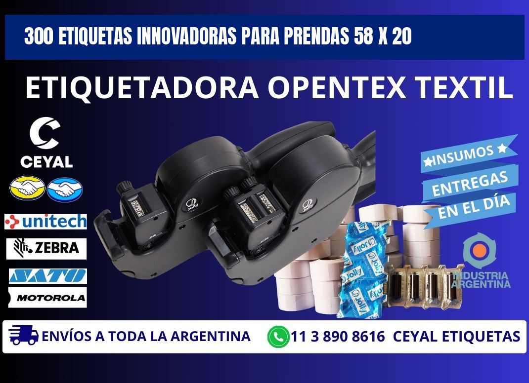 300 ETIQUETAS INNOVADORAS PARA PRENDAS 58 x 20